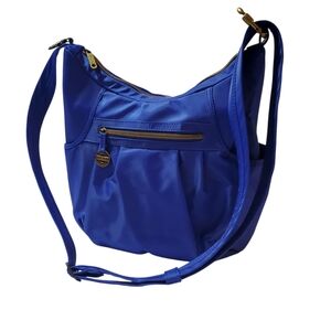 NWOT Travelon Hobo Bag Women's Cobalt Blue RFID Security Shoulder Purse